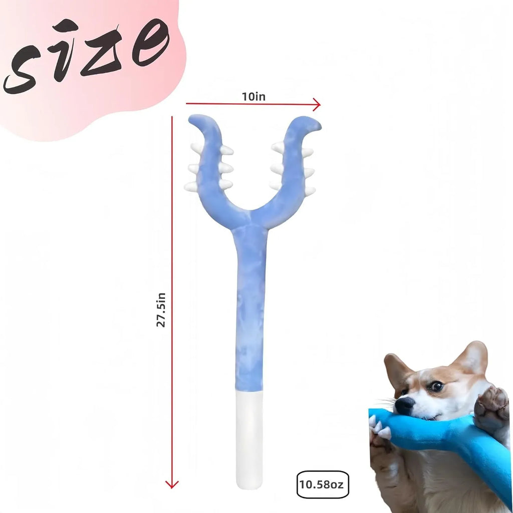 70cm blue plush cat wand toy with foam head for interactive pet play