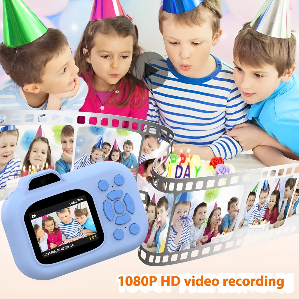 Children's plastic digital camera in pink, blue or purple colour with photography and video recording functions