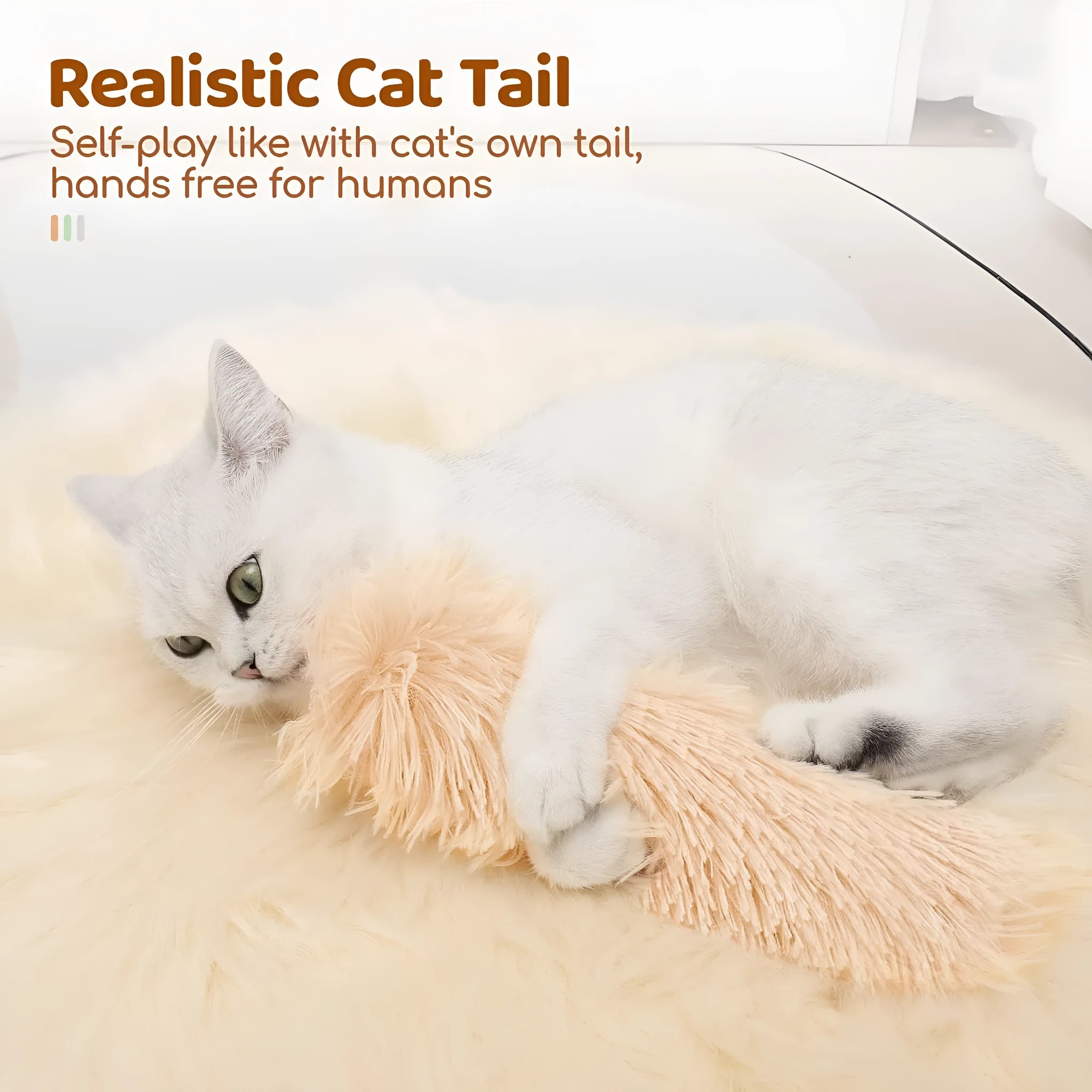 Rectangular blue plush cat toy pillow measuring 27cm long by 10cm wide.