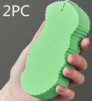3D fish scale pattern bath sponge in white, grey, pink or light blue colours for gentle body exfoliation