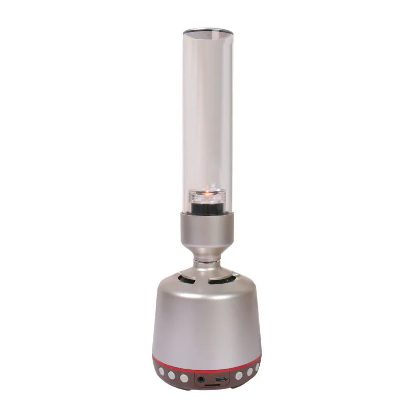 White silver Bluetooth speaker candlelight atmosphere lamp with modern simple design