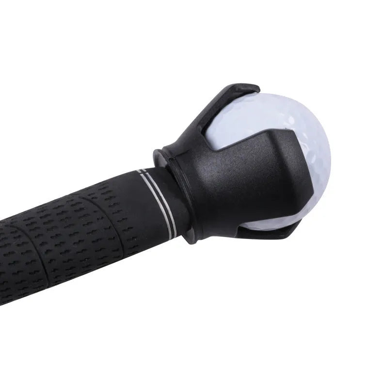 Black golf ball picking device with mechanical retrieval mechanism, lightweight 60g design