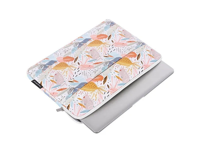 White waterproof 14-inch laptop bag made from PU leather with breathable anti-shock design