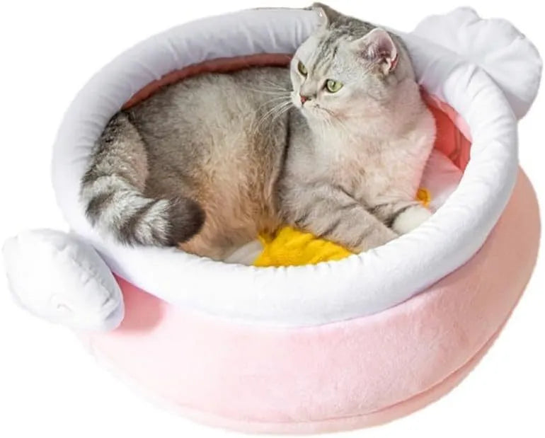 Honey pot magic shape cat sofa bed in pink or yellow with removable pad for small pets