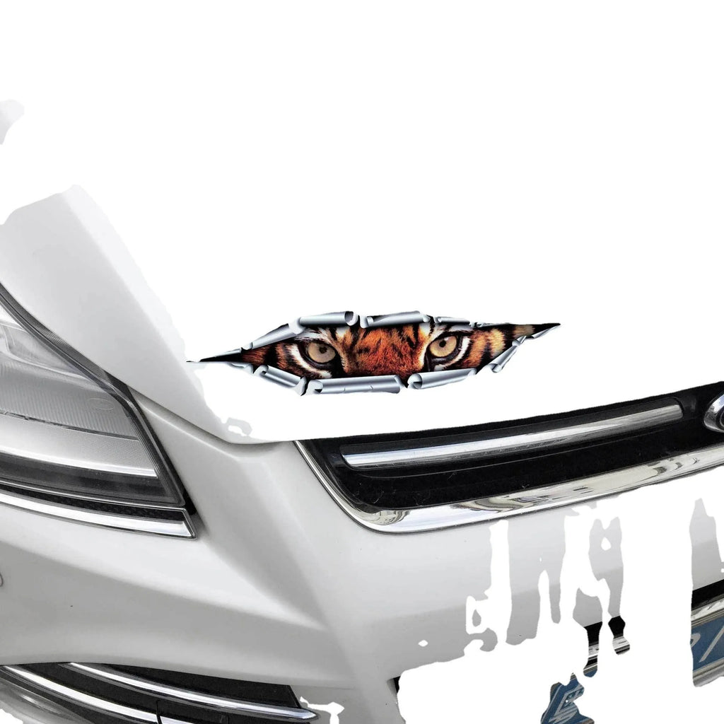 Tiger Eye Eagle Eye 3D car door decoration sticker with 10x35 cm dimensions on vehicle surface