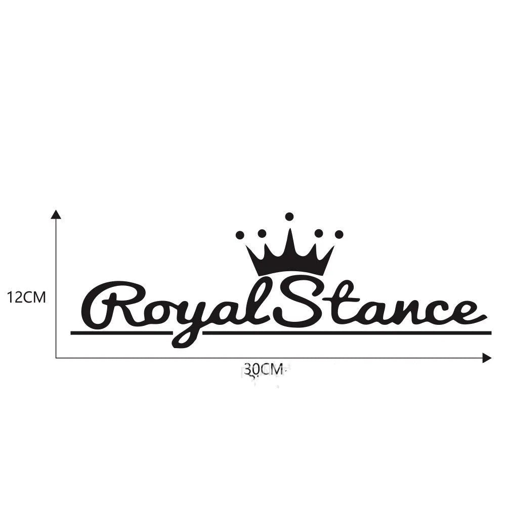 Reflective crown design car window sticker on vinyl, shown in colour options of black, white, and multicolour.