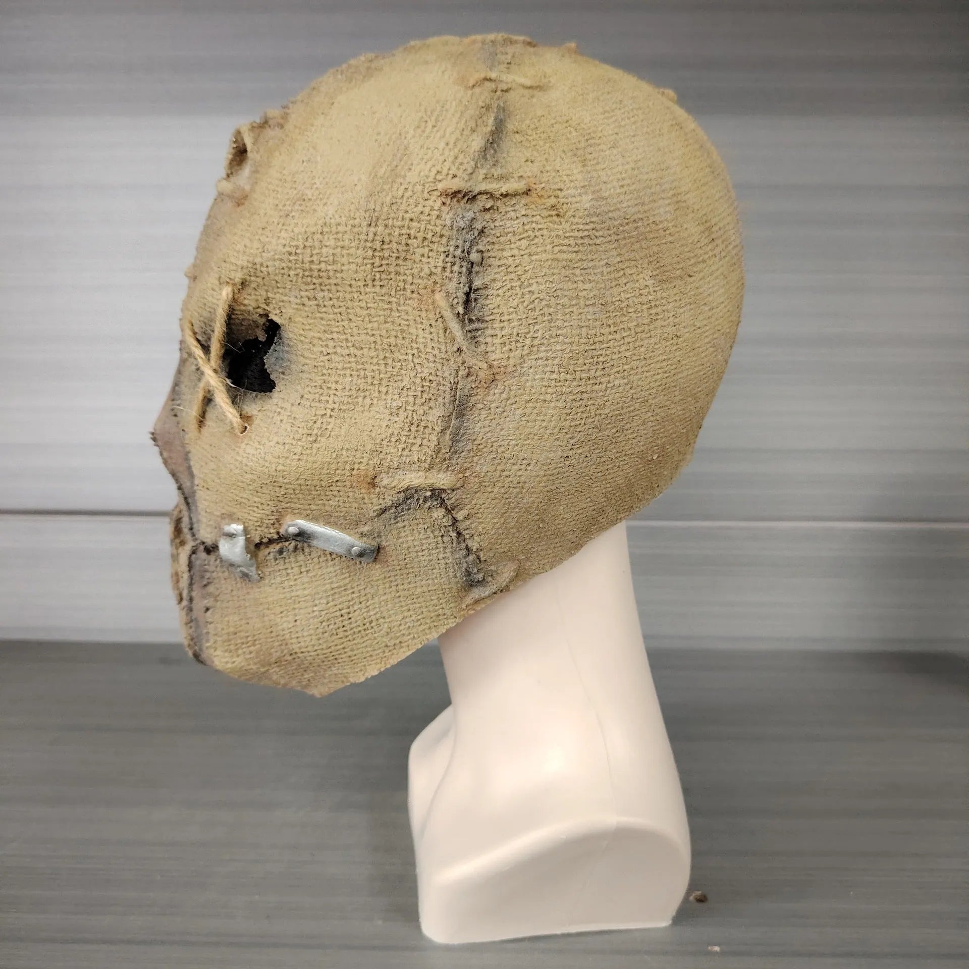 DIY horror latex mask with scar skull design for Halloween and costume events