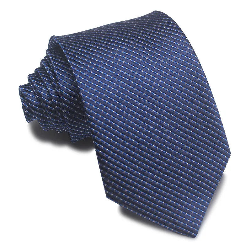 8cm wide striped polyester jacquard tie in business colours