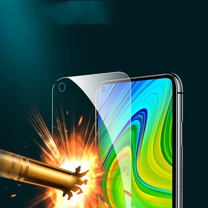Xiaomi full-screen tempered glass phone screen protector on a mobile phone.