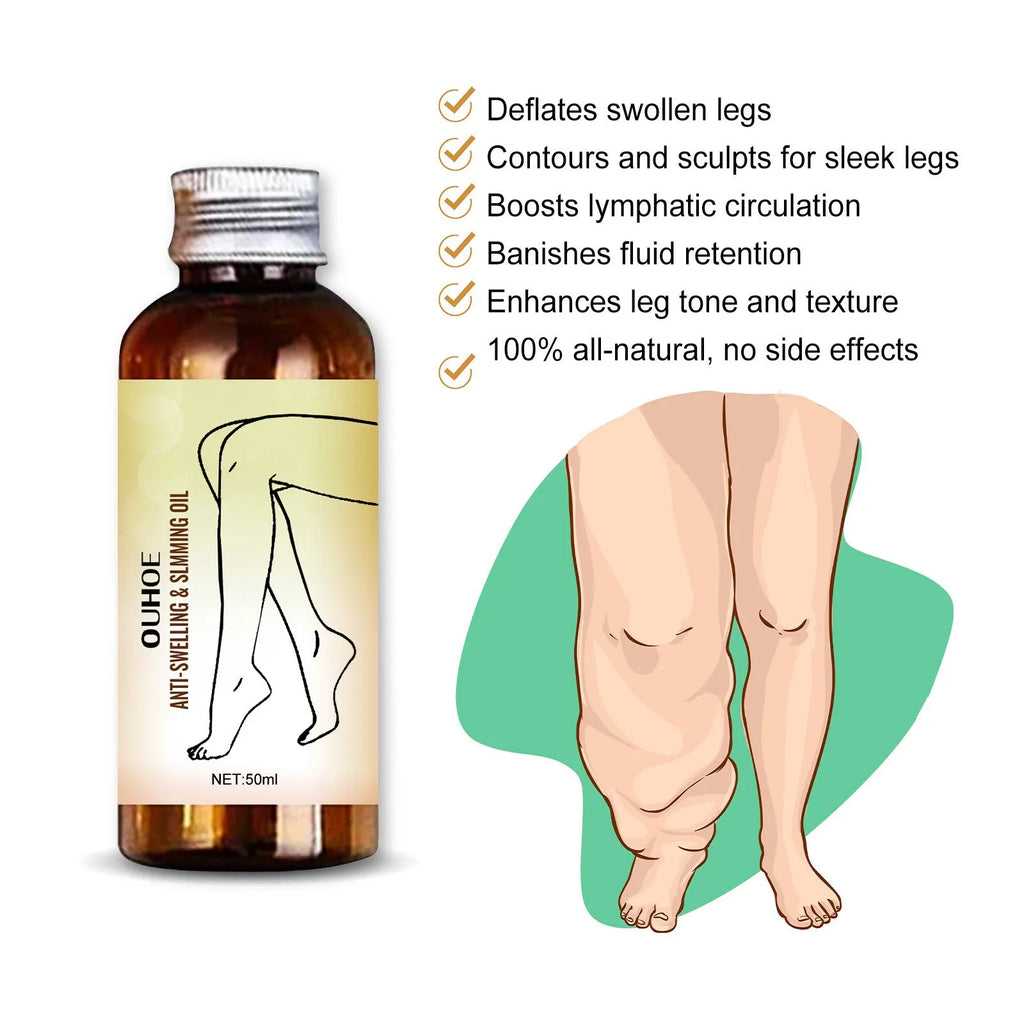 50ml bottle of moisturising body and leg massage essential oil with natural extracts