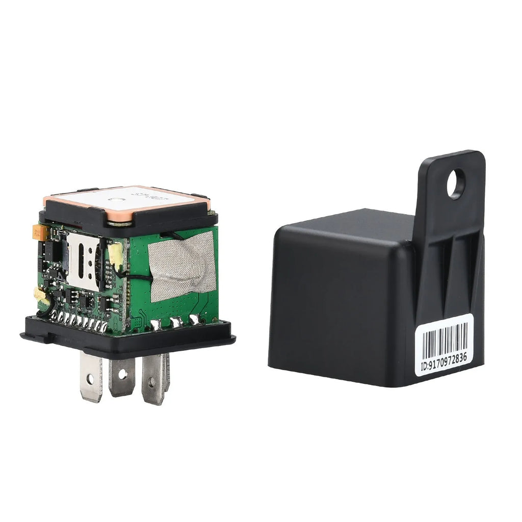 ST-907 GPS vehicle tracker for electric motorcycles with compact black ABS plastic housing