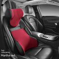 Memory foam car lumbar support pillow and headrest set in black colour option