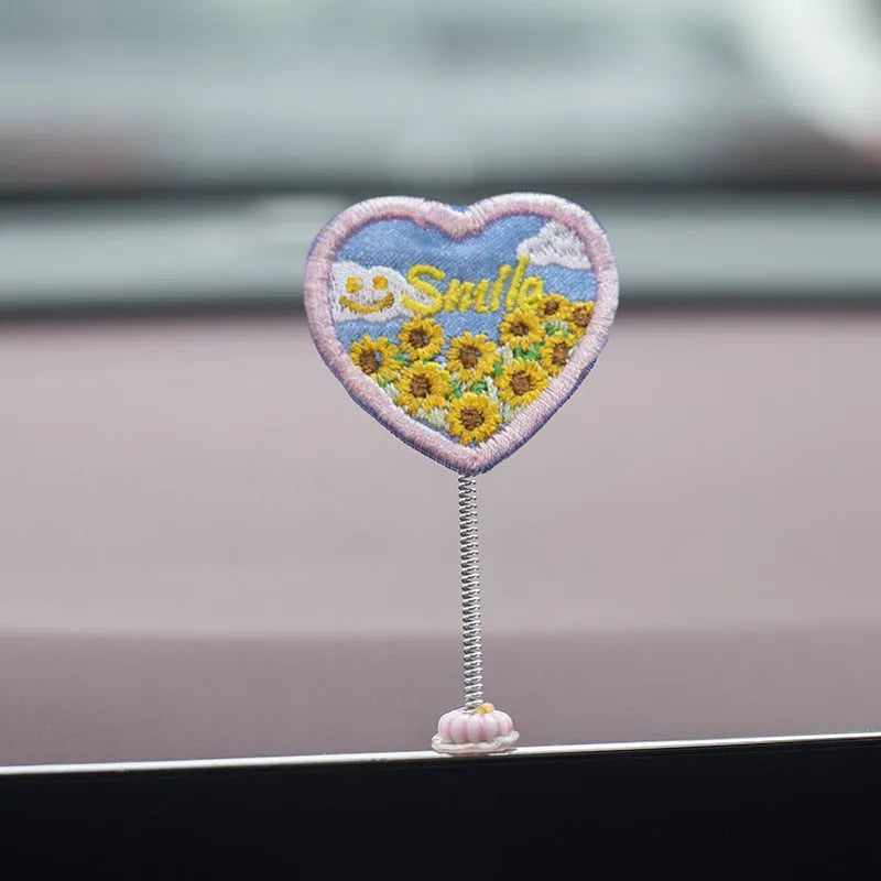 PVC plastic car interior decoration set with six yellow duck ornaments and one welcome sign