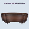 Classical purple clay flower pot for plants, shown on a tabletop.