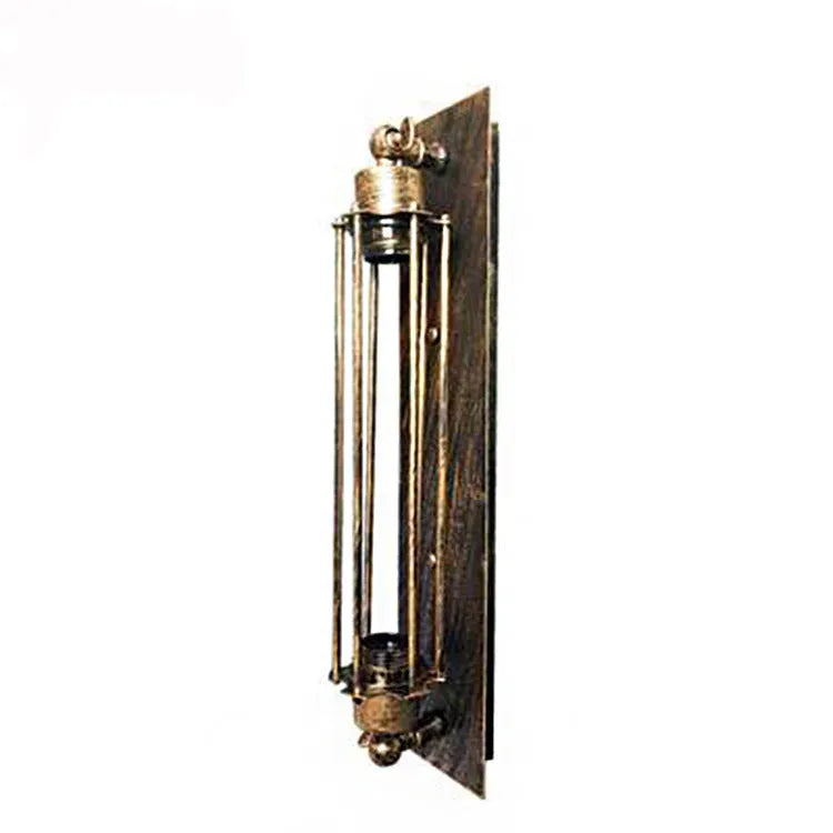 Industrial retro flute design wall lamp in iron, shown in a silver metallic finish.