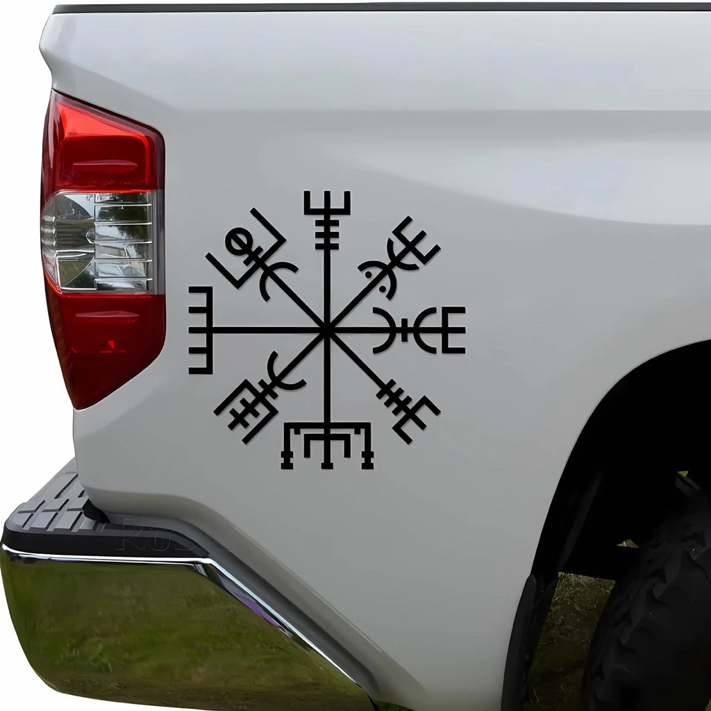 Square 13x13cm vinyl car sticker featuring a Vegetarian No Charm graphic design.