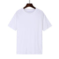 Men's black loose fit cotton T-shirt with short sleeves on a hanger