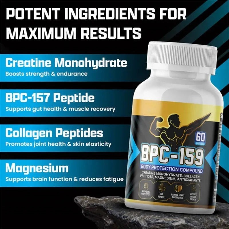 One sealed bottle of body energy supplement capsules on a plain background.