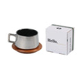 Office gift coffee cup suit with ceramic mug, plated gift box, and decorative bag options