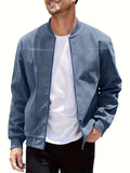 Men's plus size suede zip-front jacket in army green on a hanger