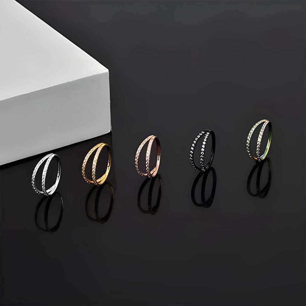 Titanium alloy nose ring and earring piercing jewellery in gold or steel colour with zircon accent