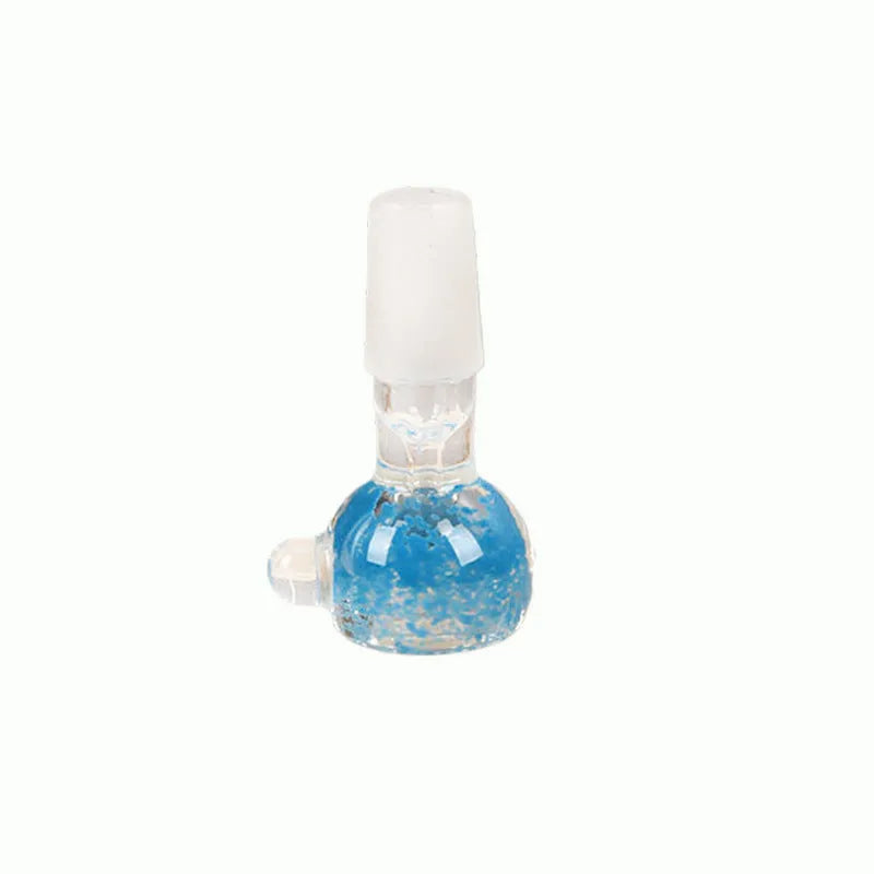 Coloured glass tobacco pipe with trumpet design measuring 7cm length