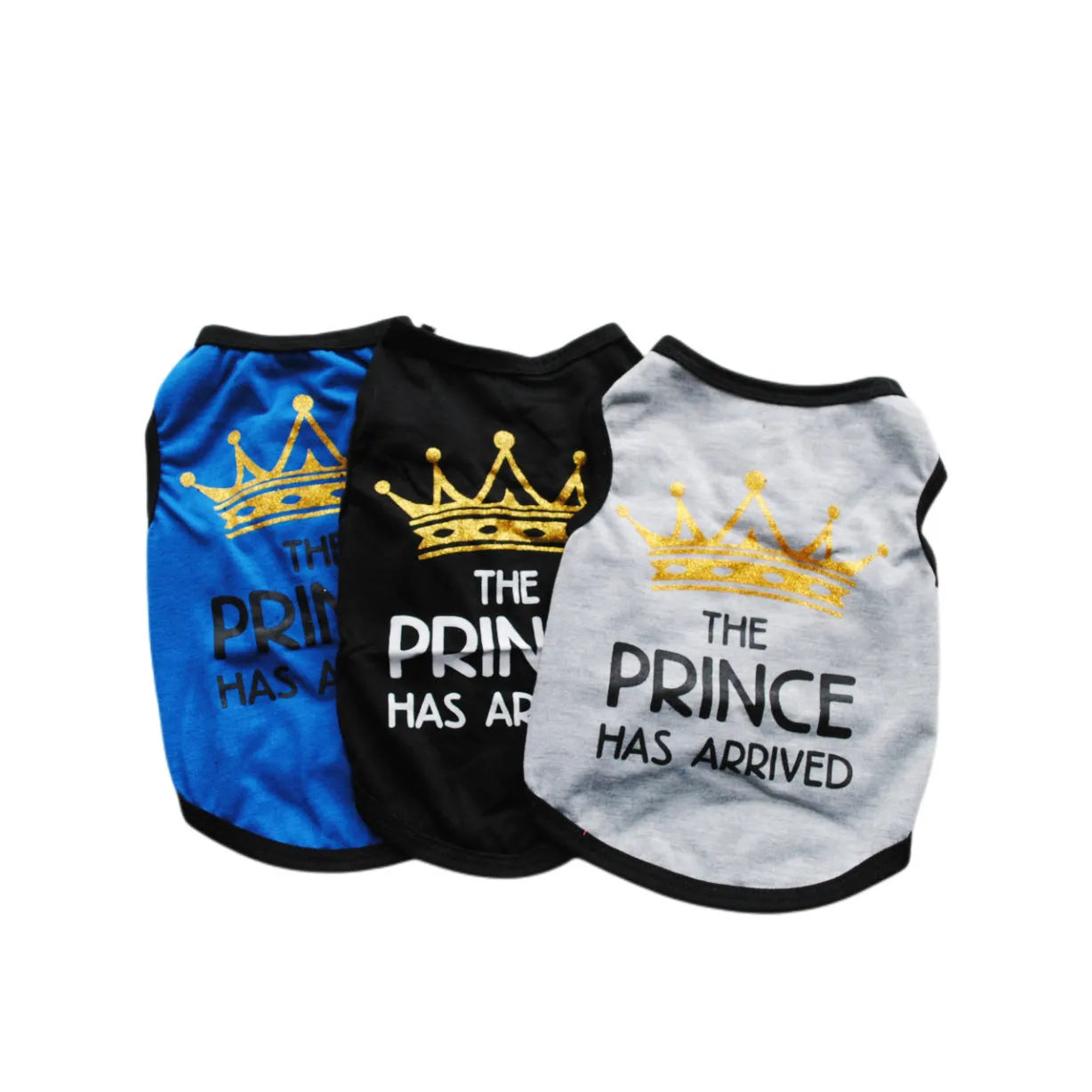 A casual style cotton vest for a puppy, shown in one of the available colours such as blue, grey, pink, or black.