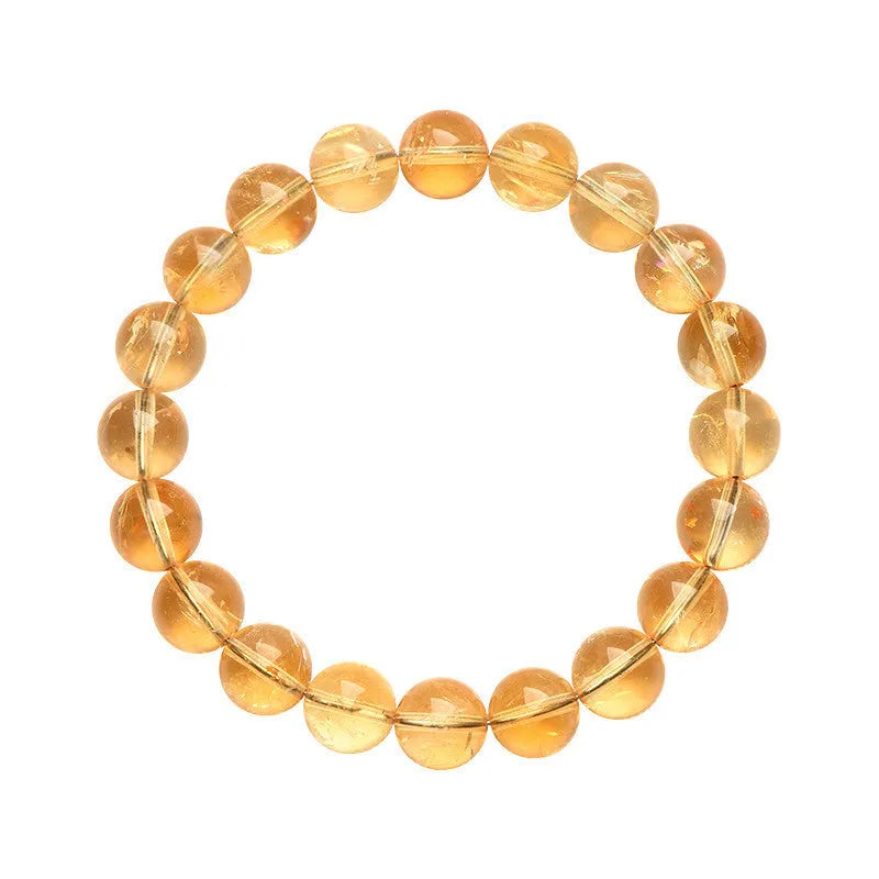 Natural yellow citrine bracelet with geometry-shaped beads in multiple size options on adjustable closure