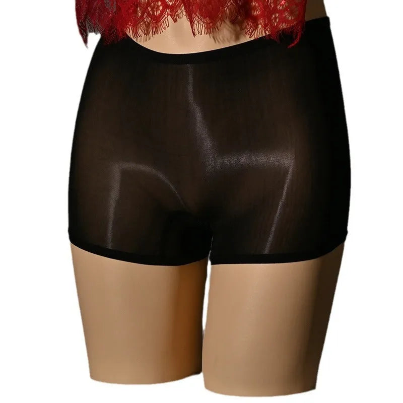Men's shiny nylon underwear stockings in multiple colours including skin-matching options