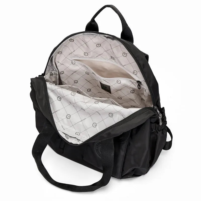 Outdoor lightweight large capacity backpack in nylon with sandwich pockets