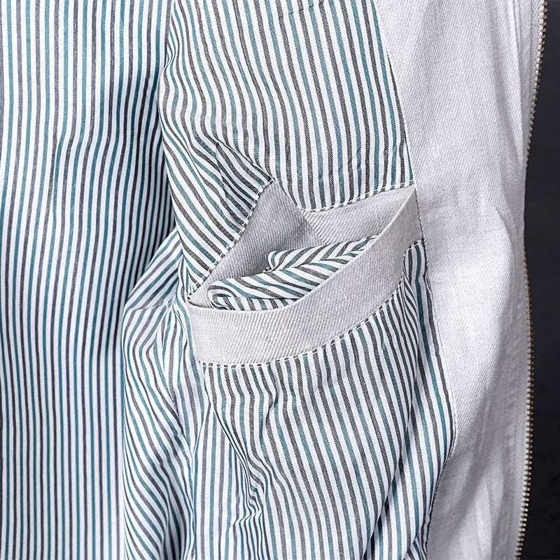 Men's lightweight cotton jacket in heather grey, shown in a regular fit for casual wear.