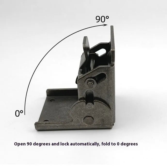 Furniture foot folding hinge showing 0-90 degree adjustment mechanism in electroplated finish
