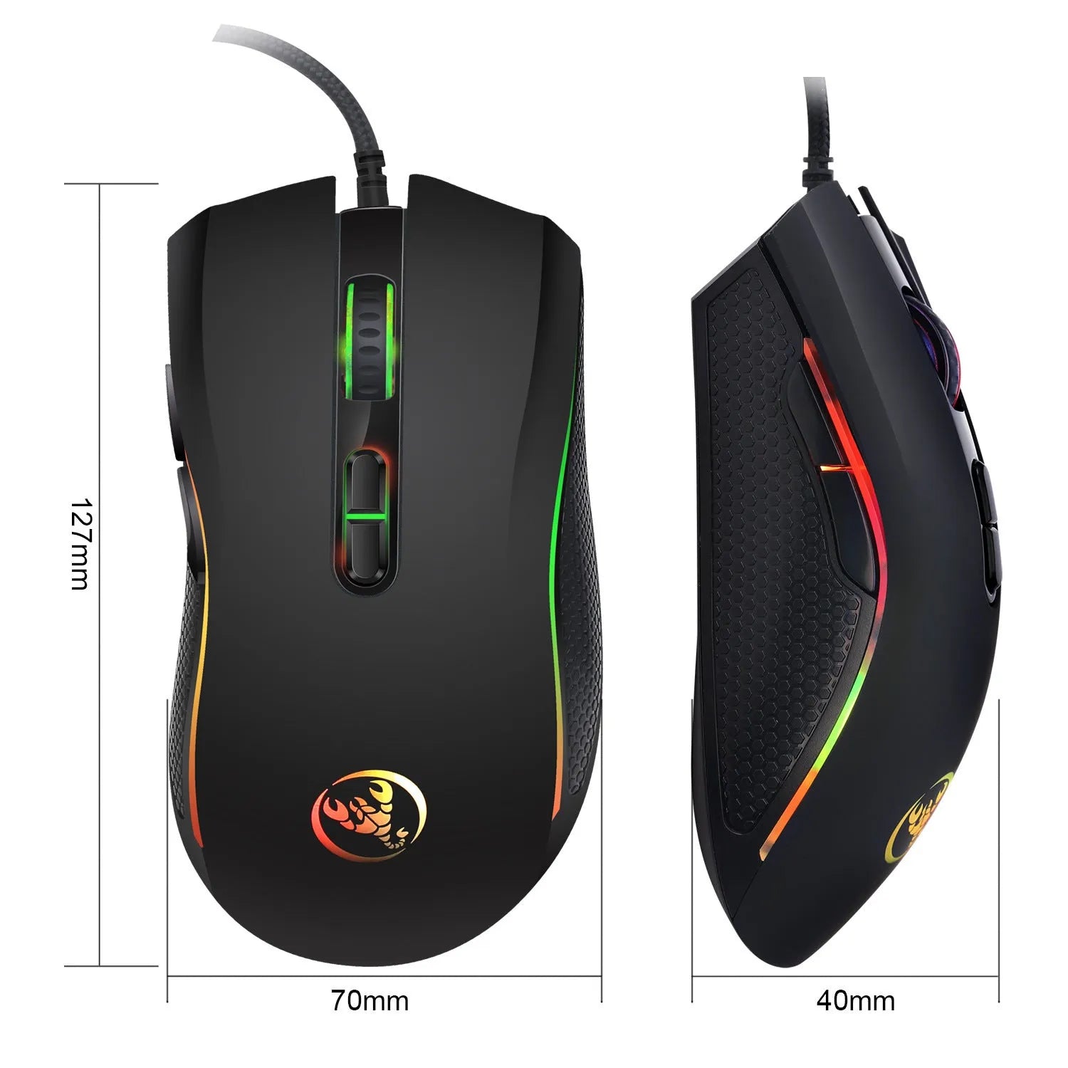 V700WB A869 white and black wired gaming keyboard and mouse set with colour backlight