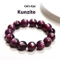 Purple lepidolite crystal bracelet with round polished beads in natural gemstone colours