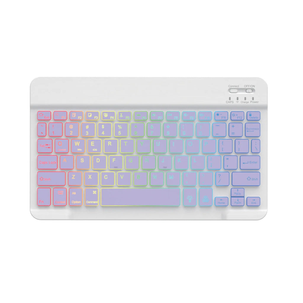 10-inch colourful backlit Bluetooth keyboard for tablets in various colour options