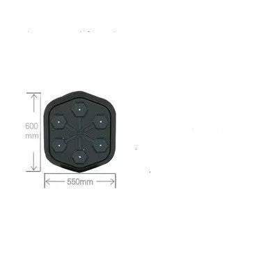 Black smart boxing machine with Bluetooth connection and included velcro gloves for home fitness training