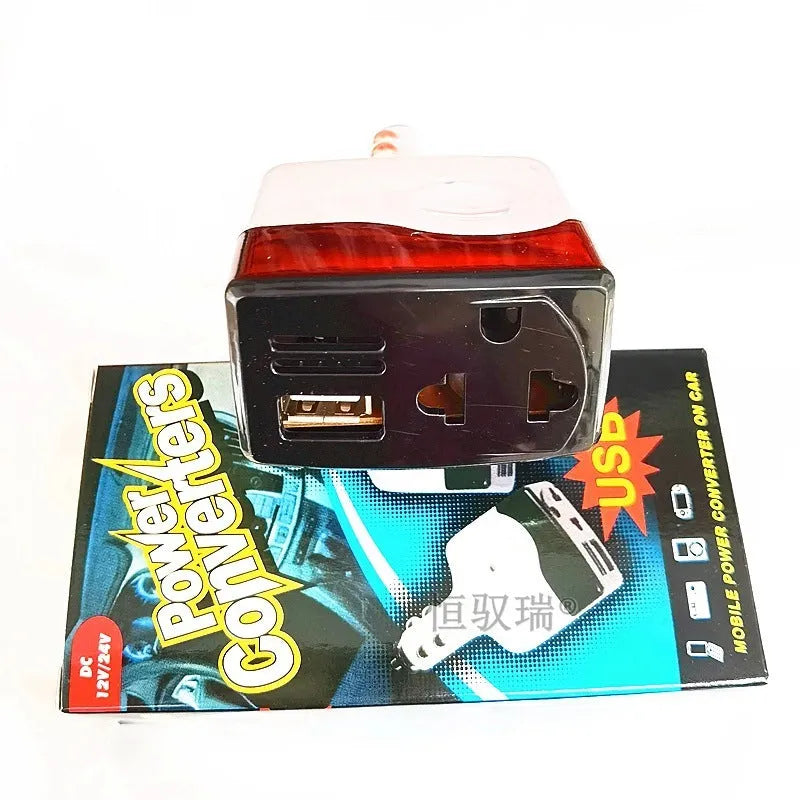011C car power transformer with cigarette lighter adapter and USB output port