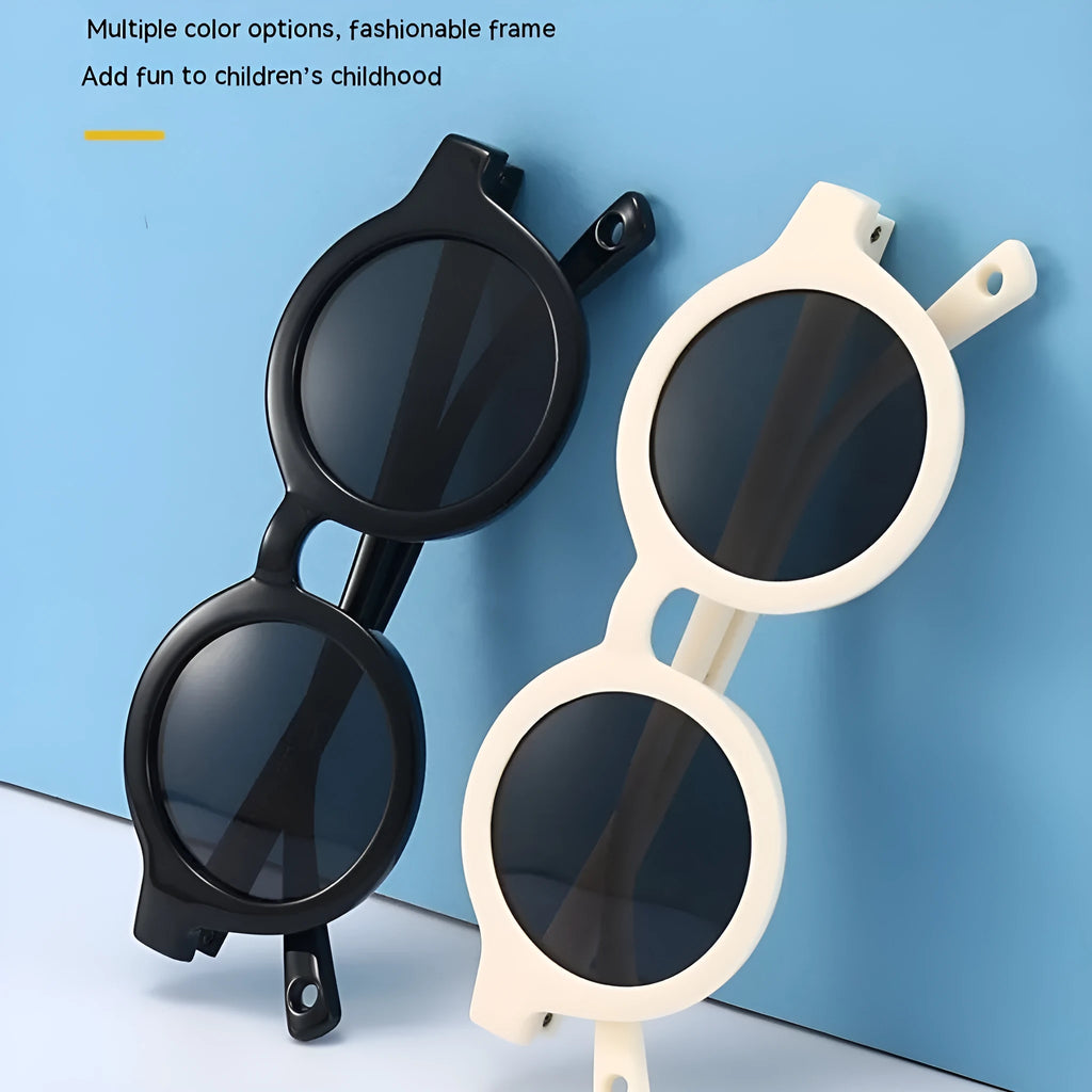Children's round frame silicone sunglasses with UV400 protection for 0-3 year olds in multiple colour options
