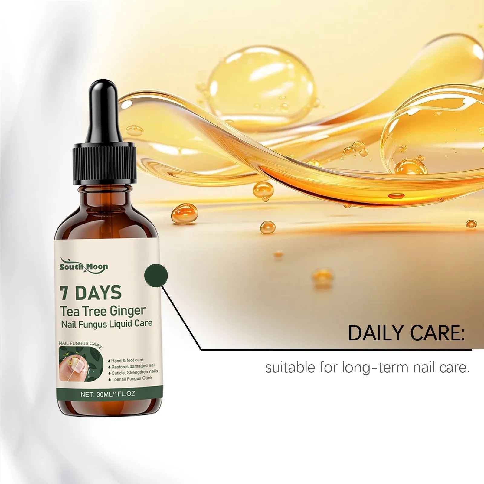 30ml bottle of mild brightening nail care solution for daily nourishment and improved appearance