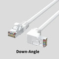 Cat6 Ethernet cable with right-angle RJ45 connector in black colour option