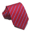 8cm wide striped polyester jacquard tie in business colours