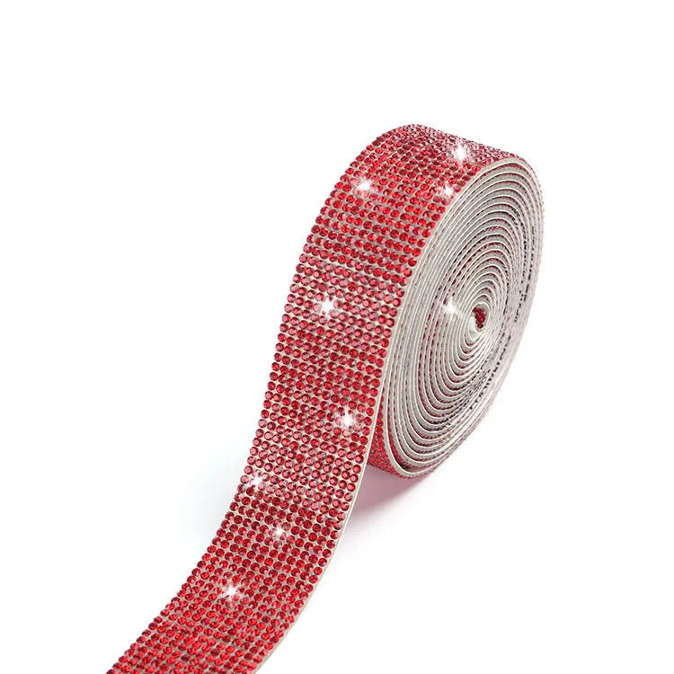Self-adhesive electroplated glass water drill strips for clothing and shoe decoration in white and AB colours