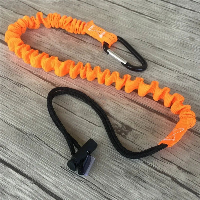 Orange 90cm fishing rod safety rope with 10kg tension rating for fall protection