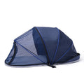 Folding cloth tent for cats with mesh panels in black or blue options