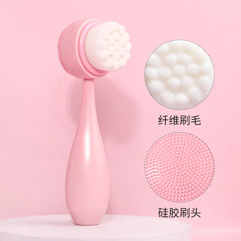 Facial brush set with coral fleece hair band, nylon bristle brush and plastic toothbrush in multiple colour options