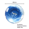 Children's thick PVC skiing ring toy with creative printed design for winter snow play in blue colour