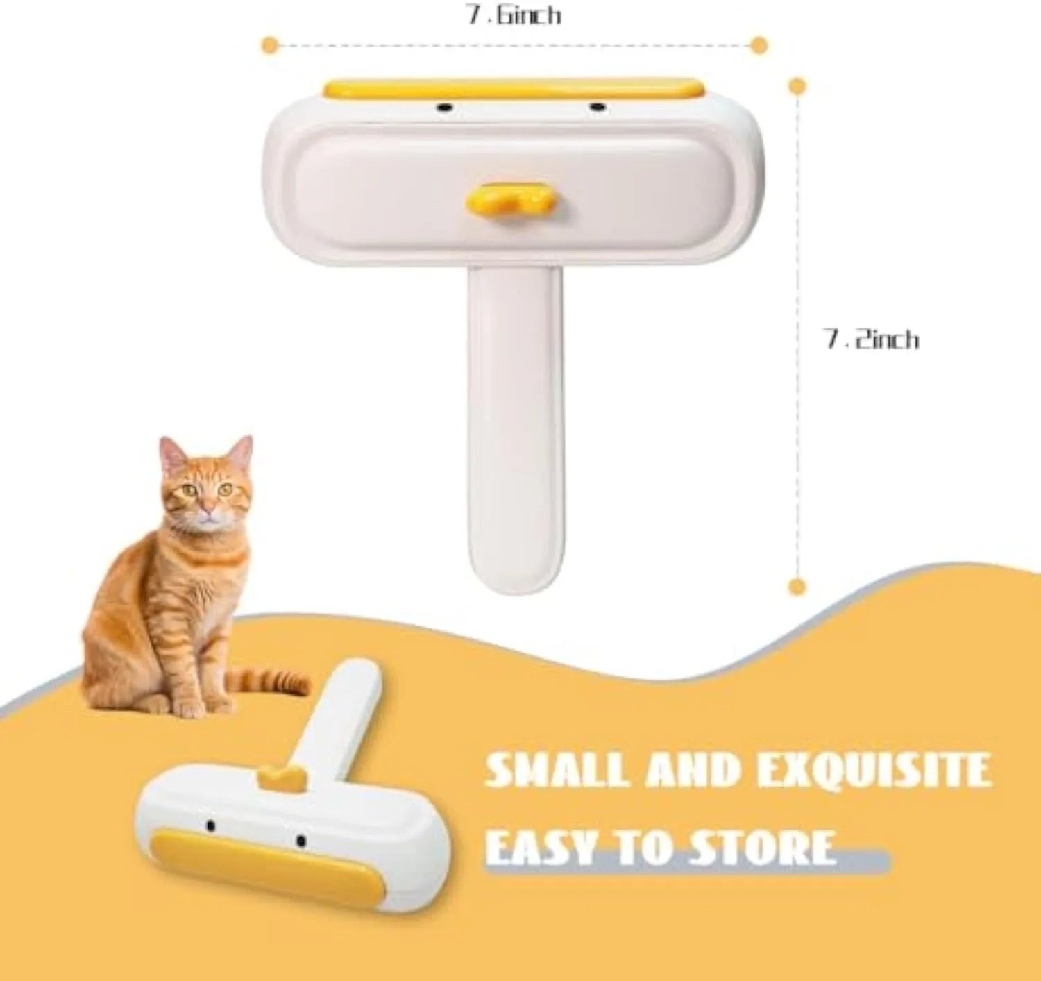 Portable pet hair remover with yellow duck design and reusable brush roller for furniture car seats clothing
