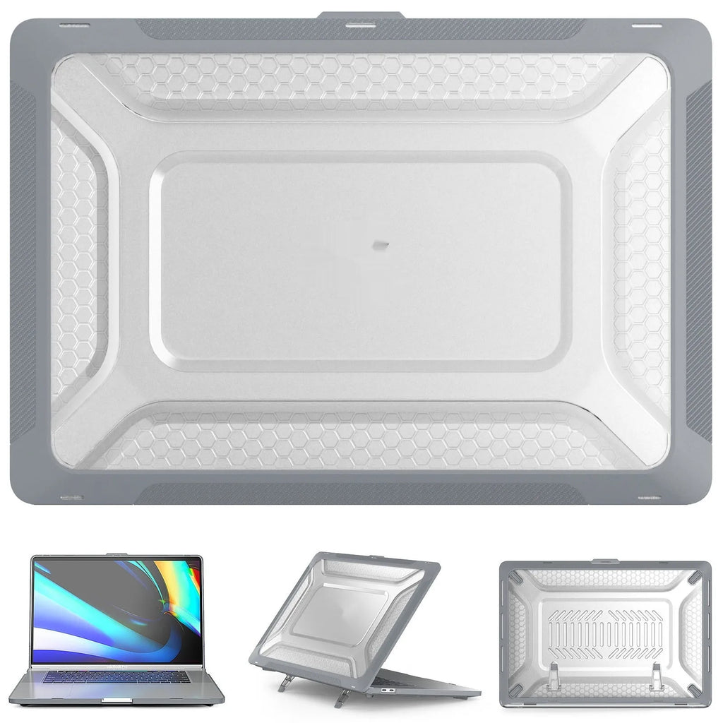 MacBook protective sleeve case in cool black, starry sky grey, elegant apricot, and sapphire blue colours