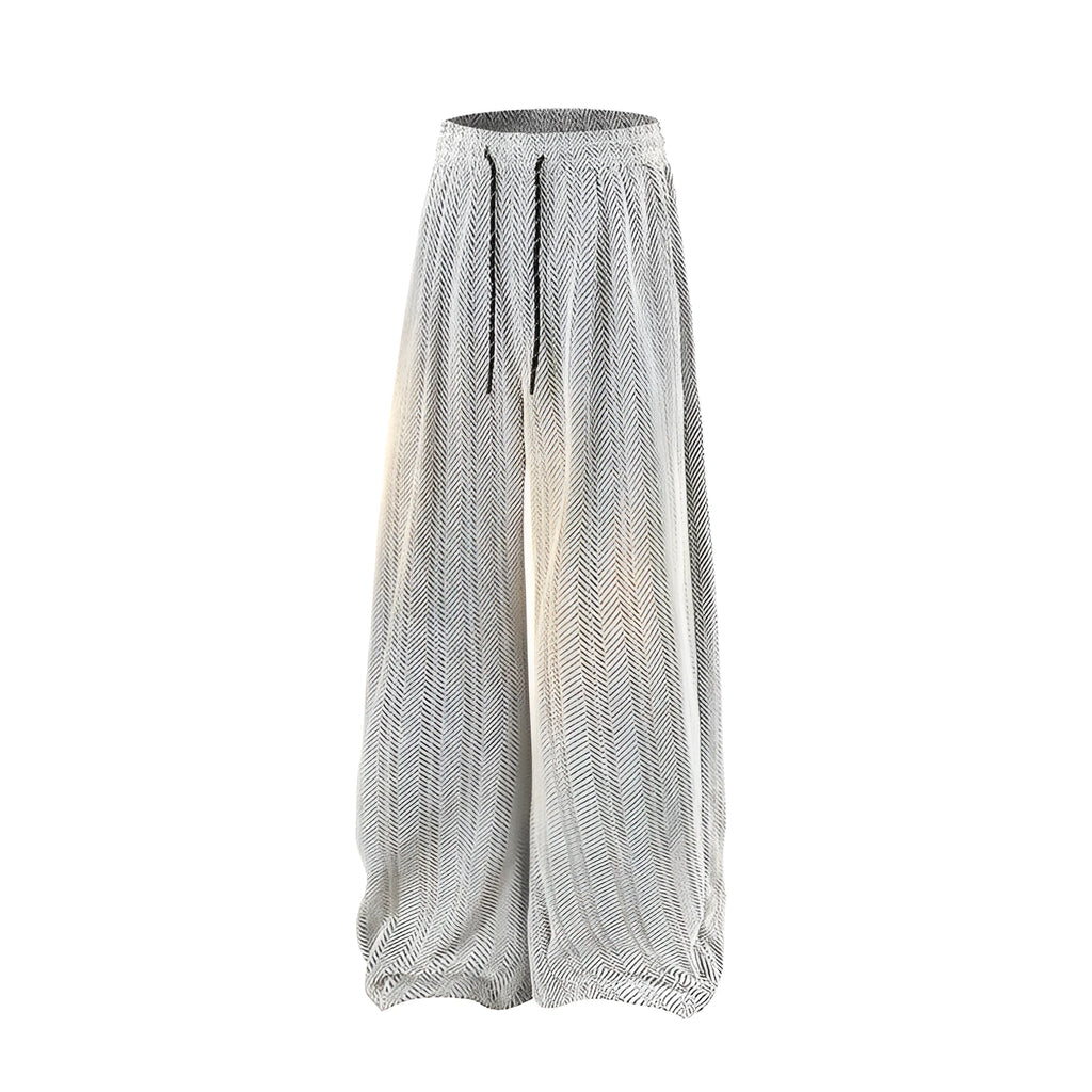 Fleece-lined hollow-out trousers in straight-leg cut with elastic waistband