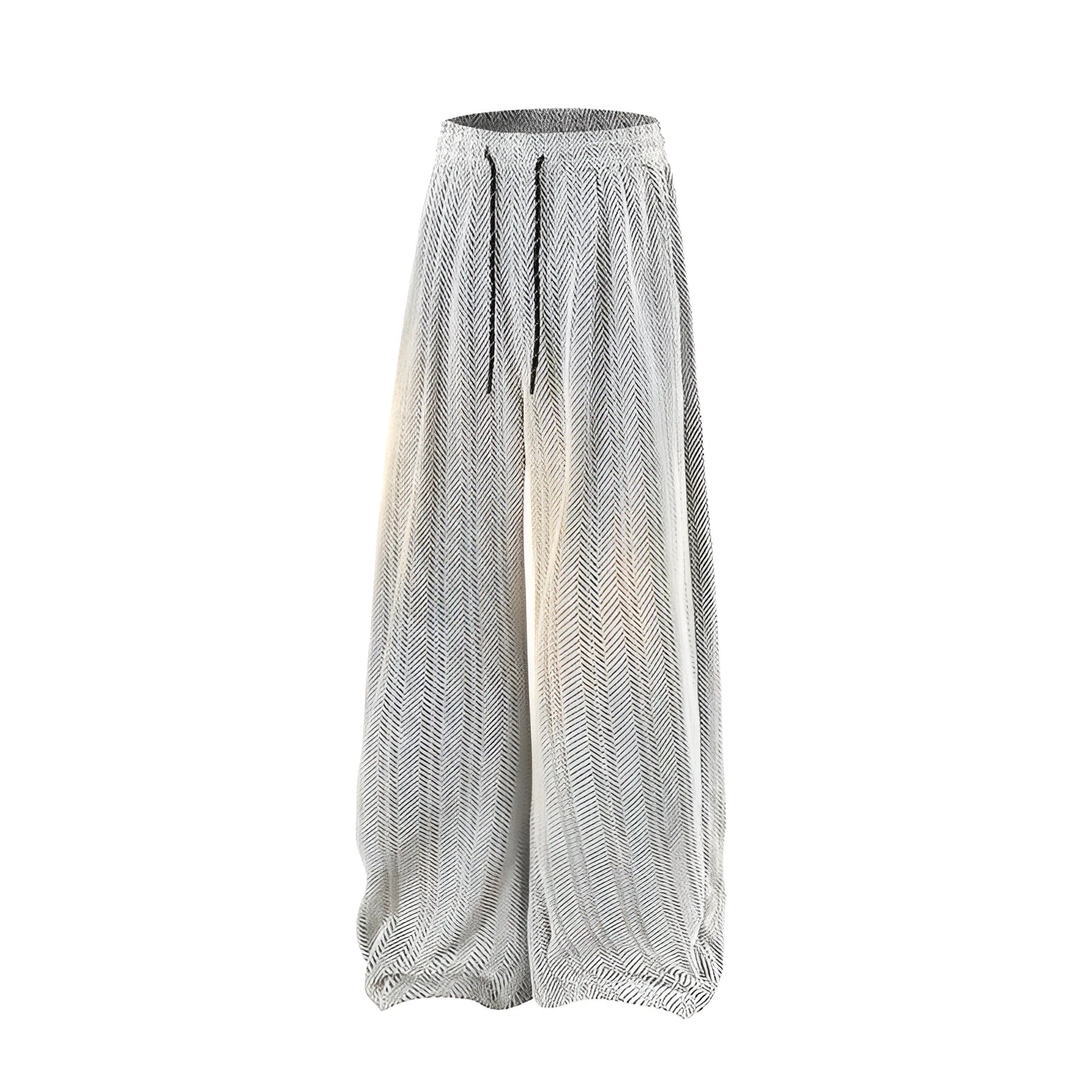Fleece-lined hollow-out trousers in straight-leg cut with elastic waistband